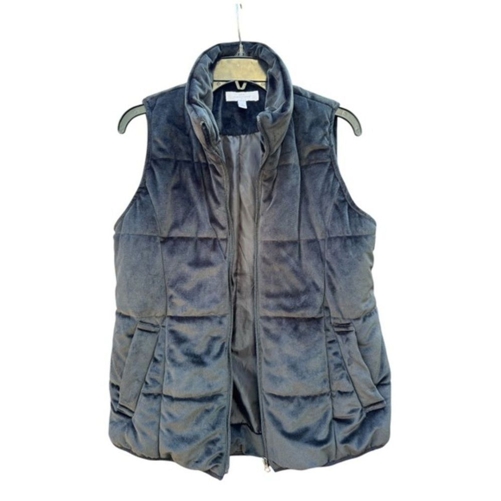 Velvet Puffer Vest - Size Large